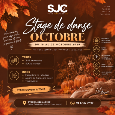 Stage de danse OCTOBRE 2026 SJC
